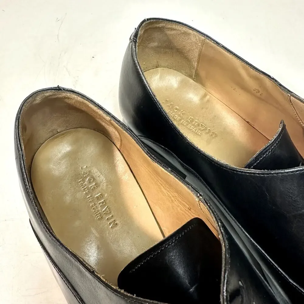 VERY GOOD Jack Erwin Cap-Toe Oxford Black Calf Made in Spain Men's 13